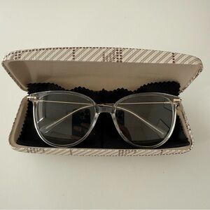 Trendy Clear Oversized Blue Light Blocking Glasses - Gold Arms